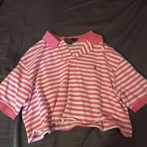 PINK & WHITE STRIPED POLO